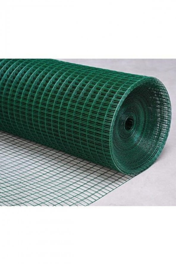 Pvc Kaplı Puntalı YEŞİL Tel 12x12 Göz Aralığı-150 cm Eninde 25mt UzunluK- kafes teli kümes teli-kuş teli ürün görseli 1