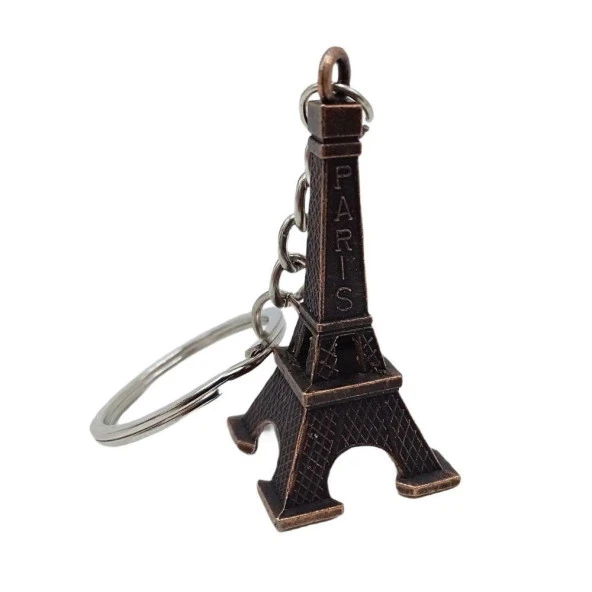 Paris Eyfel Kulesi 3D Metal Anahtarlık Bronz ürün görseli 1