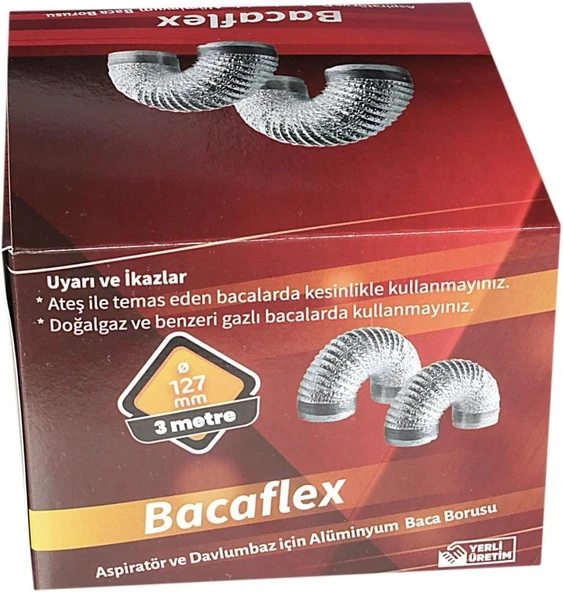 Bacamatik için Bacaflex Aspiratör Baca Borusu 127 mm 3 mt ürün görseli 1