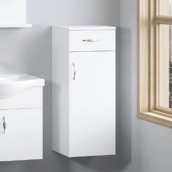 Denko Akyazı 35 cm MDF Beyaz Banyo Boy Dolabı ürün görseli 1
