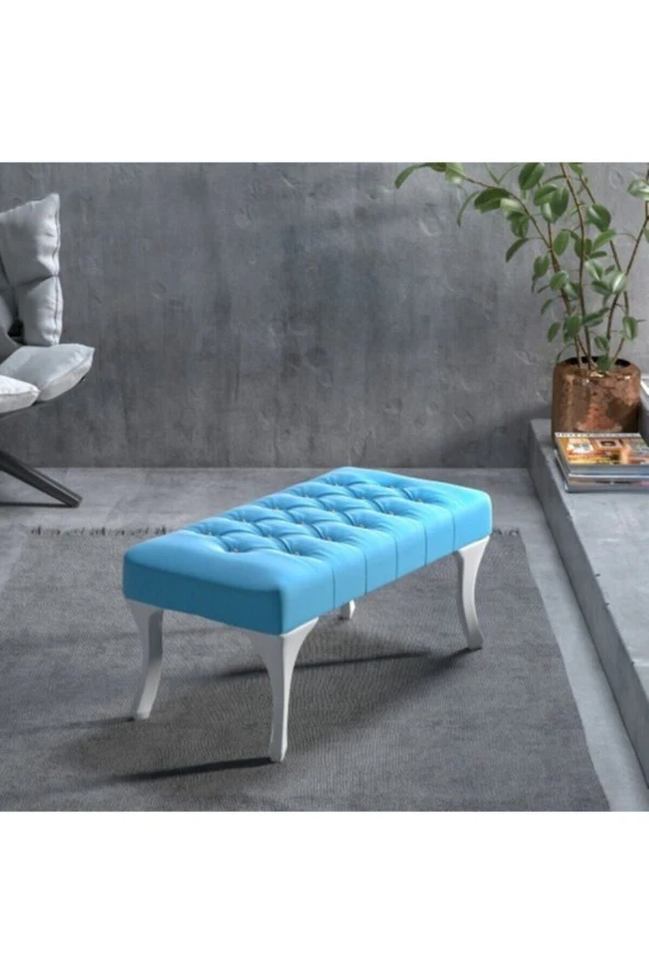 ÜNÜVAR KONSEPT Kapitoneli Kapıönü Ayak Ucu Bench Puf 75 Cm Mavi ürün görseli 1