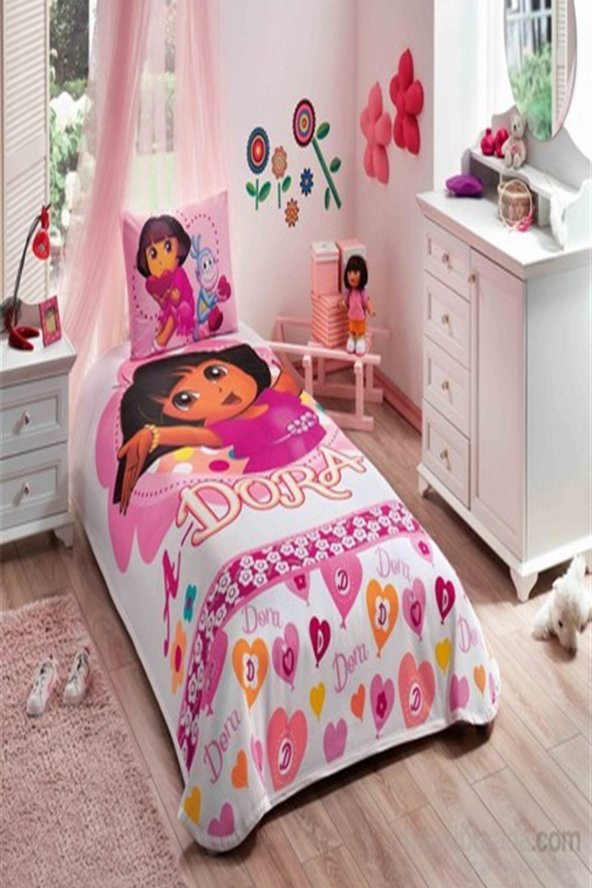 TAC LİSANLI TEK KİŞİLİK PİKE TAKIMI DORA ADORABLE ürün görseli 1