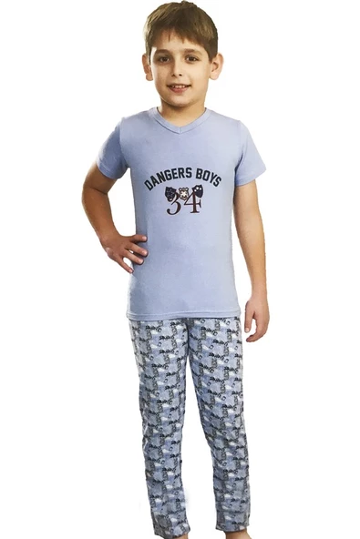 Baskılı Erkek Çocuk Pijama Takımı 7321 ürün görseli 1