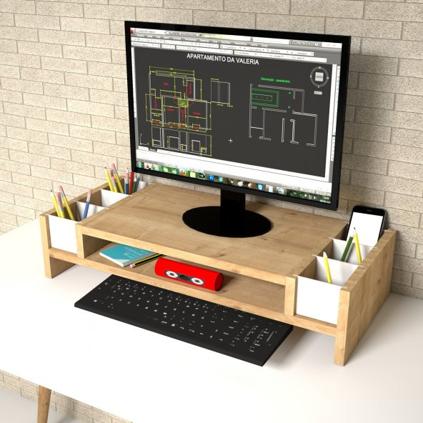 Emkawood Funny Safir Monitör Yükseltici Laptop Stand ürün görseli 1