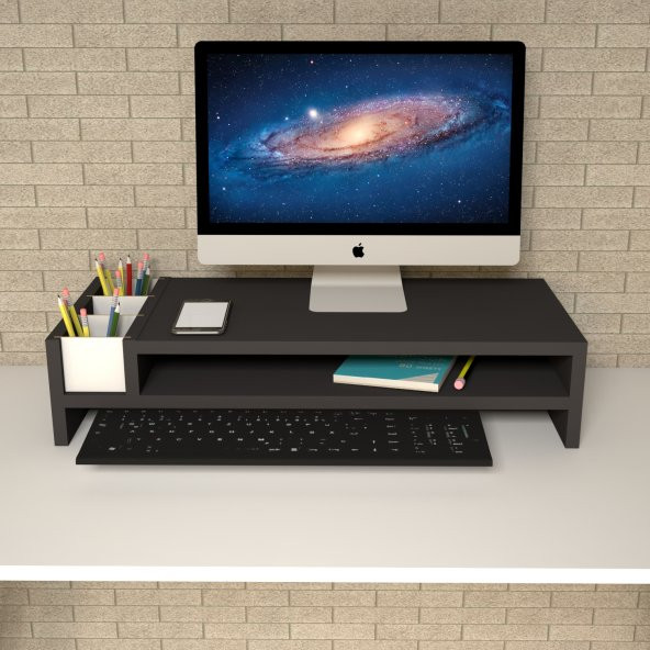 Emkawood Sally Siyah Monitör Yükseltlci Laptop Standı ürün görseli 1