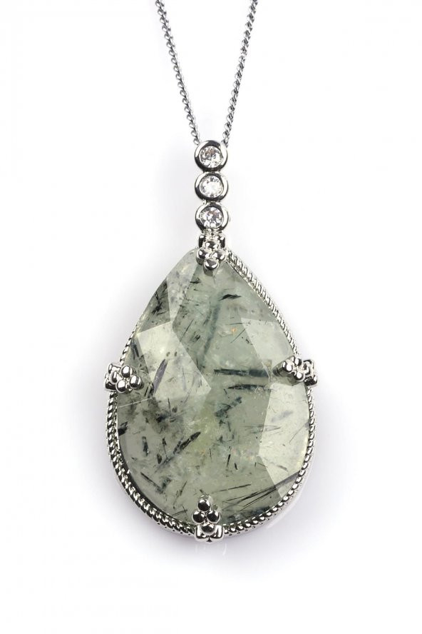 Prehnite Doğal Taş Kolye ürün görseli 1