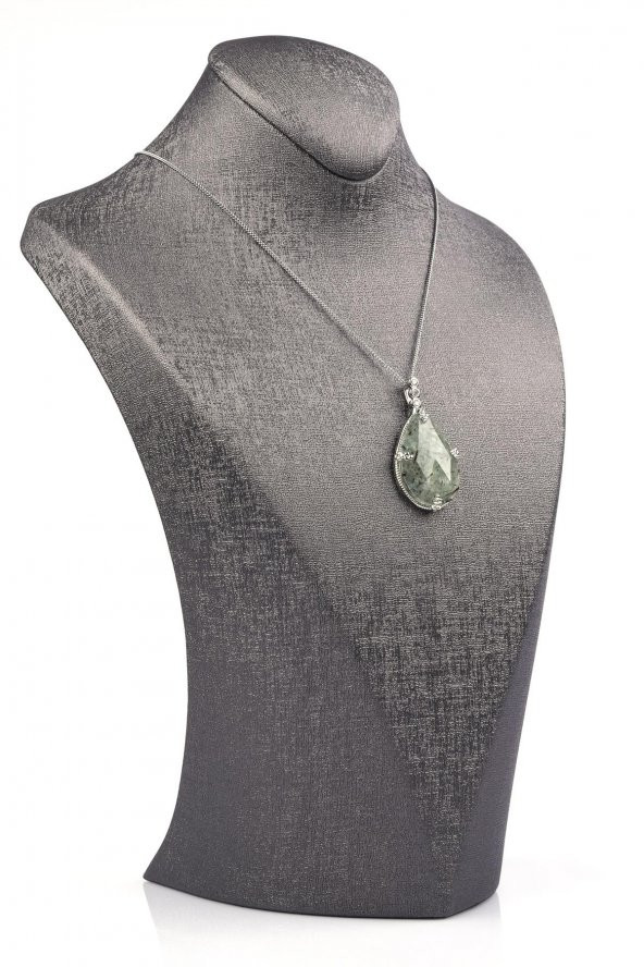Prehnite Doğal Taş Kolye - Resim 2