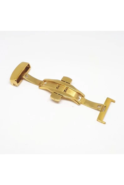 Saat Deri Kordon Klipsi Kelebek Kilit Sarı Gold - Toka Ölçü 20mm ürün görseli 1