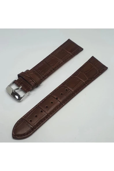 18mm Kahverengi Croco Hakiki Deri Saat Kordonu ürün görseli 1
