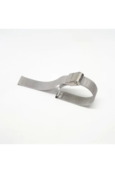 12mm Beyaz Renk Hasır Ince Örgü Çelik Kaplama Metal Saat Kordonu ürün görseli 1