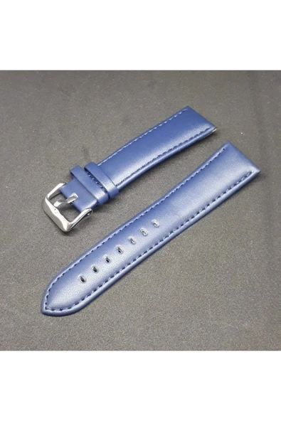 Düz Bombeli Deri Saat Kayışı Saat Kordonu Lacivert 24 x 22 24mm ürün görseli 1