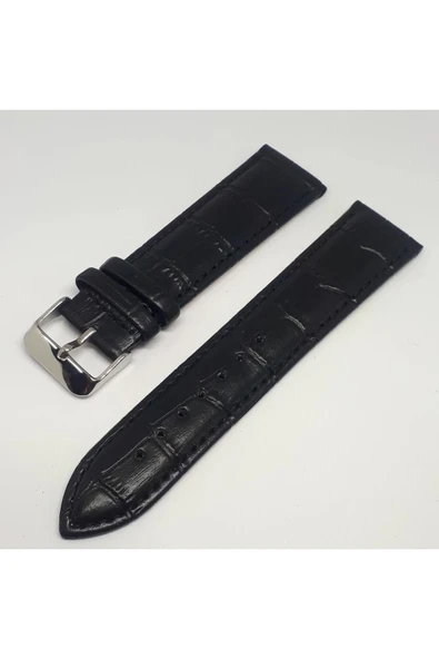 Croco Suni Deri Saat Kordonu Siyah 20mm ürün görseli 1