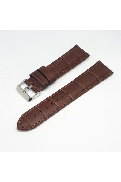 20mm Marka Kahve Croco Hakiki Deri Saat Kordonu ürün görseli 1
