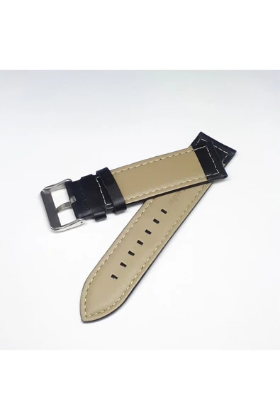 Unisex Lacivert Rolax Bombeli Deri Saat Kayışı Kordonu 24 mm 24x22 ürün görseli 1
