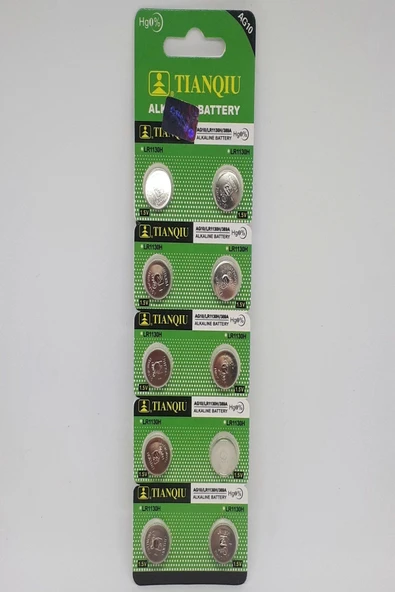 Tianqiu Ag10-lr1130-389 1,55v Saat Pili - 10 Adet ürün görseli 1