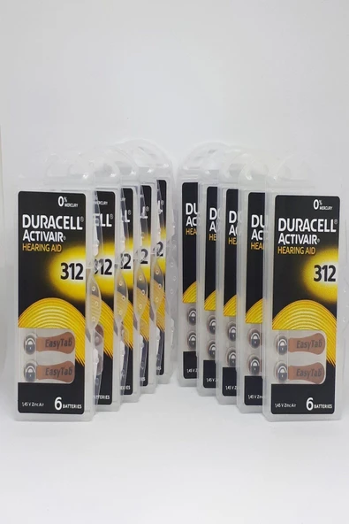 312 Numara Işitme Cihaz Pili Kulaklık Pili 6'lı*10 Pa... ürün görseli 1