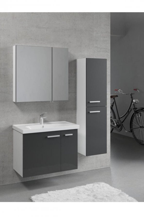 Denko Terra 80 cm MDF Banyo Dolabı Takımı ve Boy Dolabı ürün görseli 1