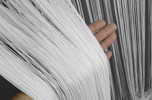 İP PERDE İNCE ZİNCİR BEYAZ RENK 300 x 280 CM ürün görseli 1