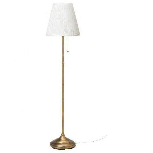 Yer Lambası Abajur,IKEA Beyaz-Pirinç Rengi MeridyenDukkan Masa Lambası 155 cm 100 W Lambader ürün görseli 1