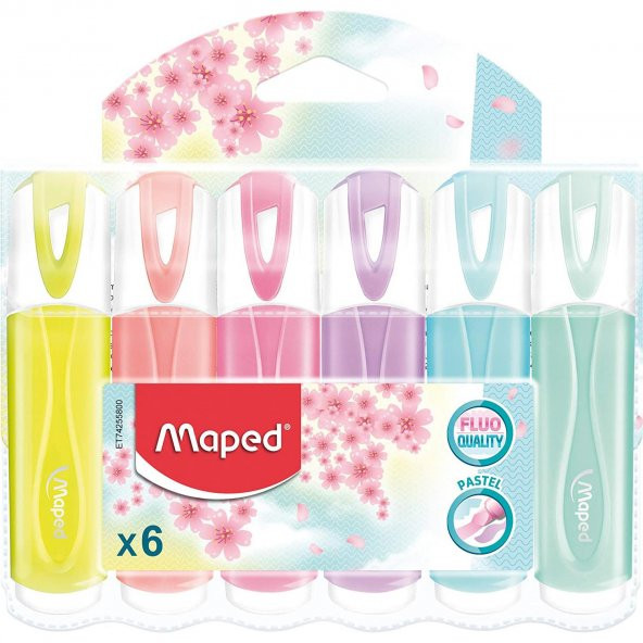 Maped Pastel Renkli Fosforlu Kalem Seti Kesik Uçlu Pastel Fosforlu Kalem Seti ürün görseli 1