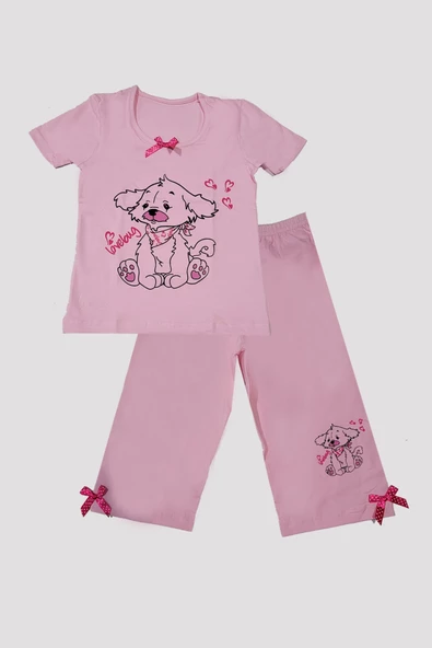 Kız Çocuk Baskılı Pijama Takımı - Resim 4