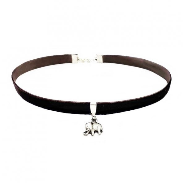 Kahverengi Kadife Fil Choker ürün görseli 1