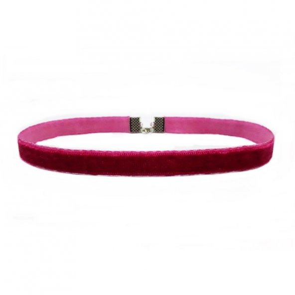 Fuşya Renk Kadife Choker Kadın Tasma Kolye ürün görseli 1