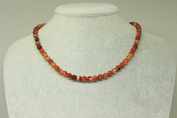 Akik Taşı 6mm Kolye (klipsli) (23660) ürün görseli 1
