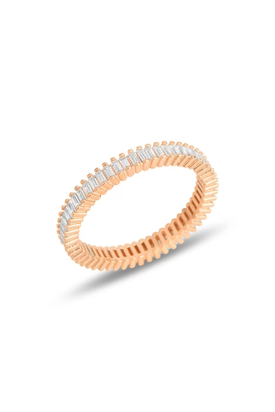 Gümüş rose baget kesim zirkon taşlı tamtur yüzük SGTL11805ROSE ürün görseli 1