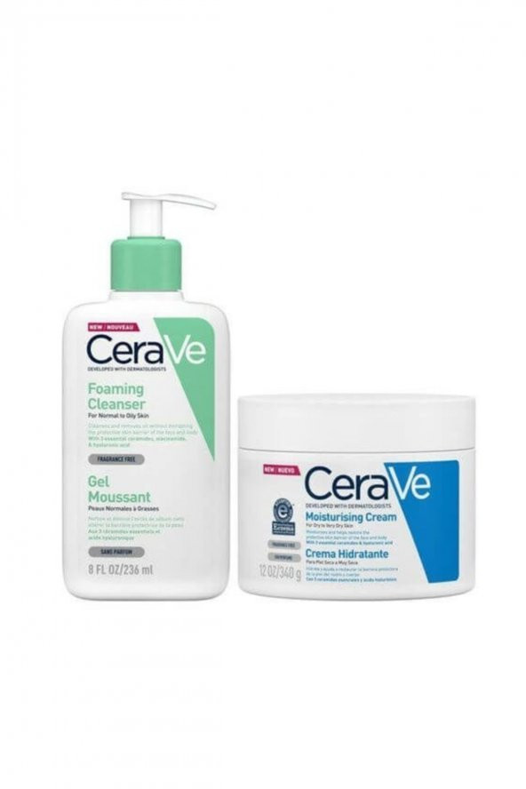 CeraVe Kış Bakım Kiti Foaming Cleanser 236 ml  Moısturising 340 g ürün görseli 1
