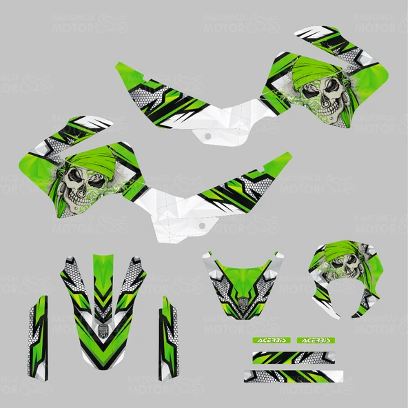Mondial X-Treme Max 150 Skull Design Sticker Set - Resim 2