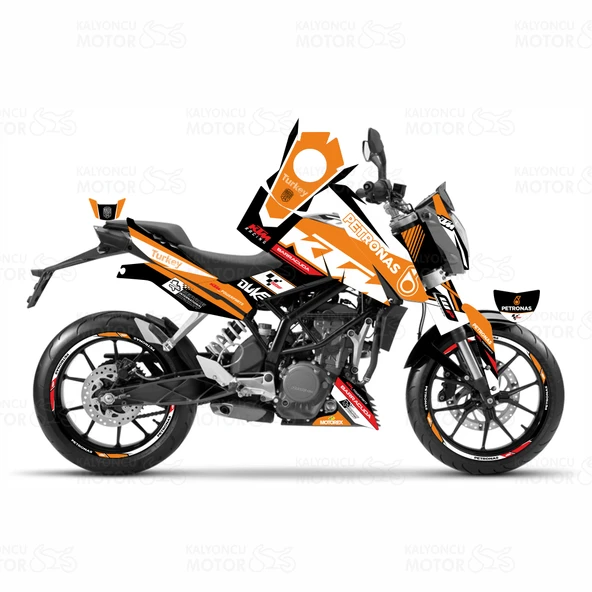 KTM Duke 125 Petronas Design Turuncu Sticker Set ürün görseli 1