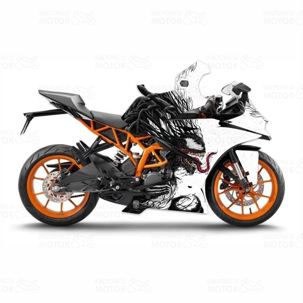 KTM RC 250 Venom Design Sticker Set Turuncu-Siyah-Beyaz (2014-2016) ürün görseli 1