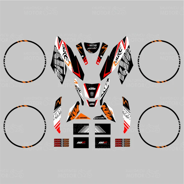 KTM Duke 390 R Design Sticker Set (2011-16) - Resim 2