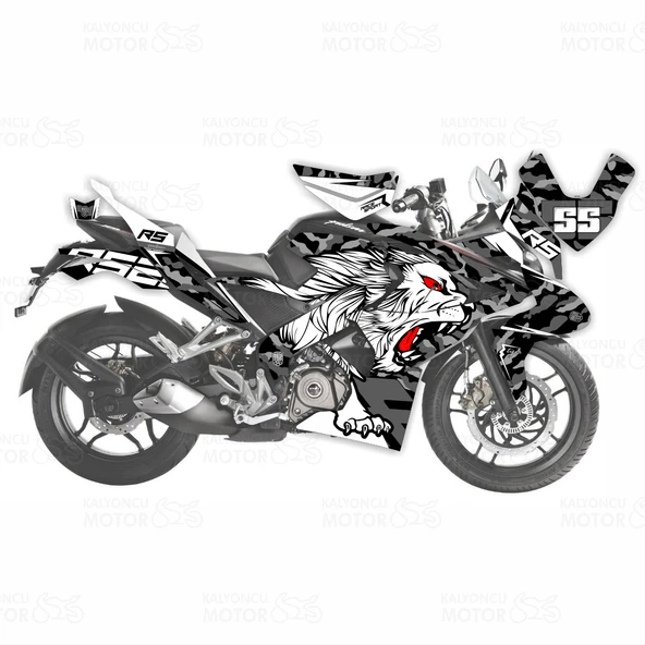 Bajaj Pulsar RS 200 Tiger Camo Design Sticker Set ürün görseli 1