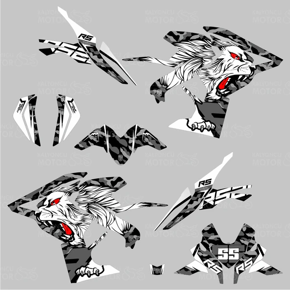 Bajaj Pulsar RS 200 Tiger Camo Design Sticker Set - Resim 2
