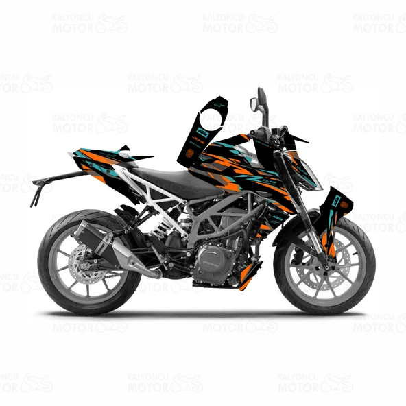 KTM Duke DK002 Design Siyah Turuncu Turkuaz (2017-2022) ürün görseli 1