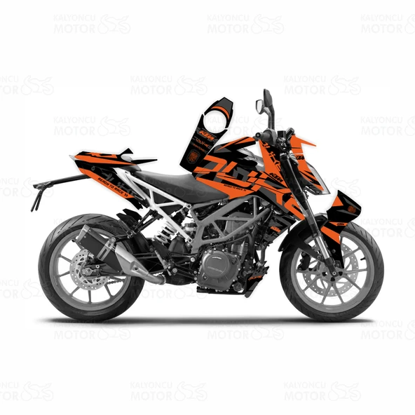 KTM Duke DK001 Design Siyah Turuncu Koyu Gri (2017-2022) ürün görseli 1