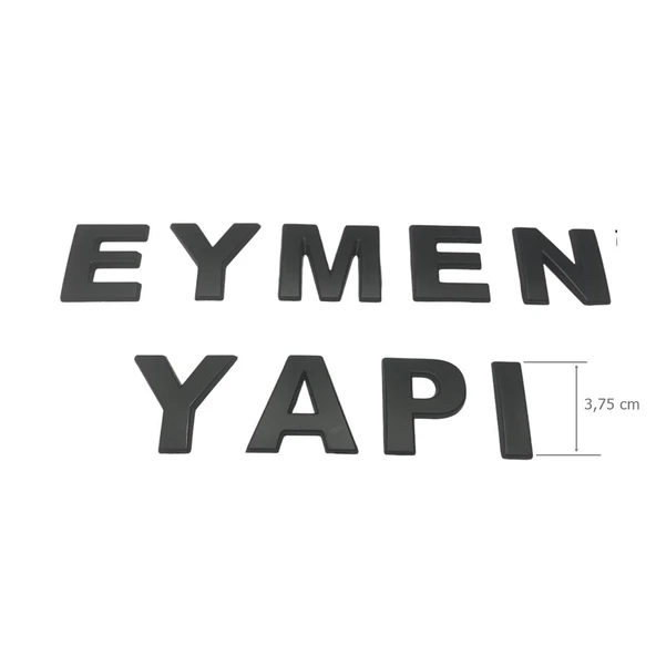 Yapışkanlı Harf 3,75 cm Mat Siyah (1 Adet Harf Fiyatıdır Set Değildir ) ürün görseli 1