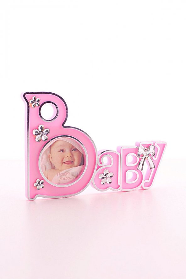 2 Adet Baby Yazılı Sevimli Mini Resim Çerçevesi Pembe ürün görseli 1
