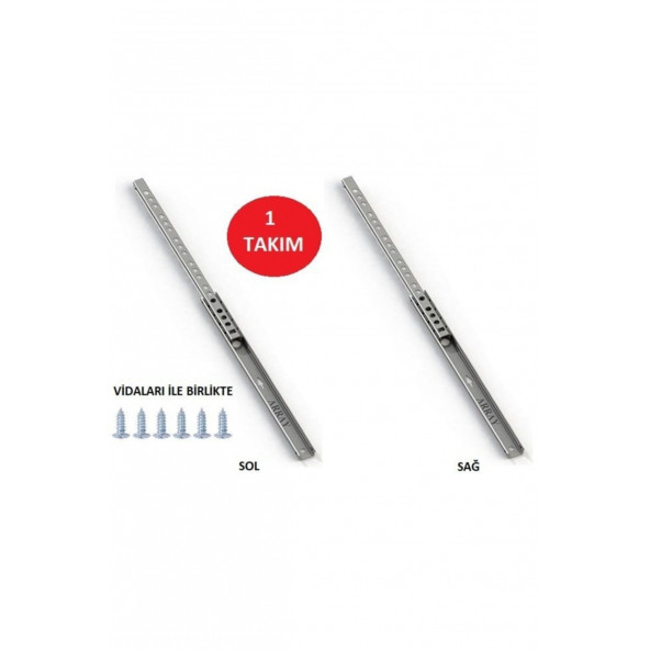 ARRAY 17mm Gömme Ince Teleskopik Bilyeli Dolap Çekmece Rayı 43,8 Cm JOYRAY010 ürün görseli 1
