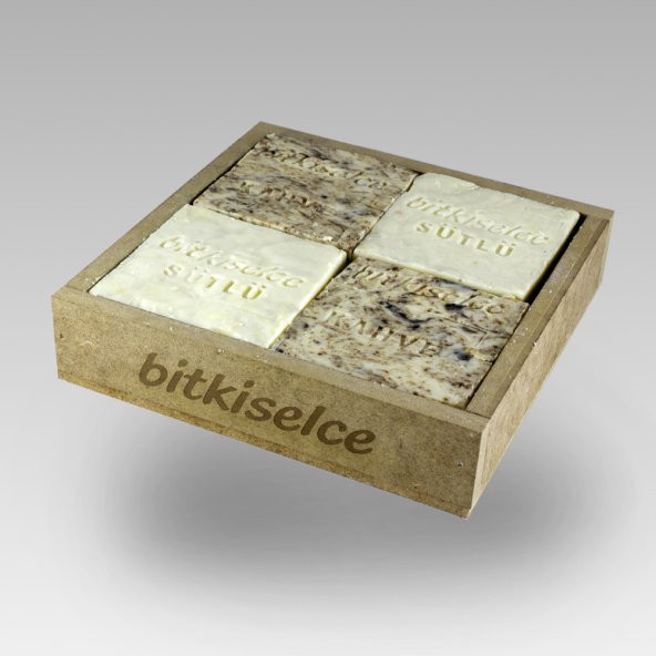 Bitkiselce El Yapımı Kahve&Süt Sabunu -İkisi bir arada- 450 gr. 4 Kalıp ürün görseli 1