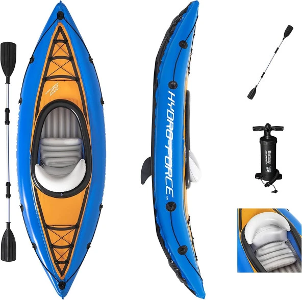 Bestway 65115, Hydro-Force Şişme Kano, Tek Kişilik Kürekli SET- 275x 81x45 cm ürün görseli 1