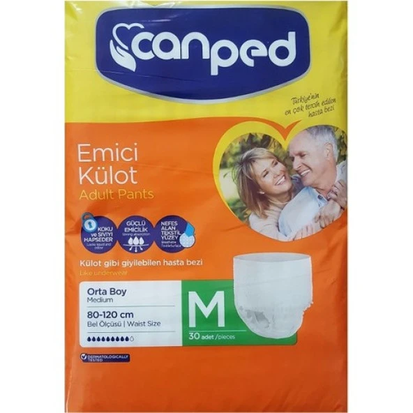 Canped Emici Külot Orta (Medium) Boy Hasta Bezi, 30 Adet ürün görseli 1