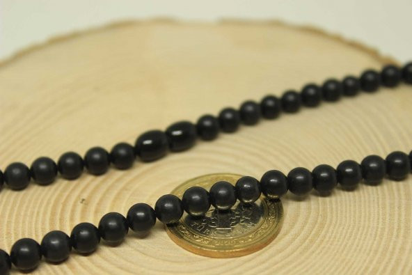 Shungite (Şungit) Taşı Kolye 6mm (Klipsli) - Resim 2