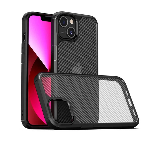 Apple iPhone 13 Mini Kılıf Zore İnoks Fiber Yüzey Tasarım Kılıf ürün görseli 1