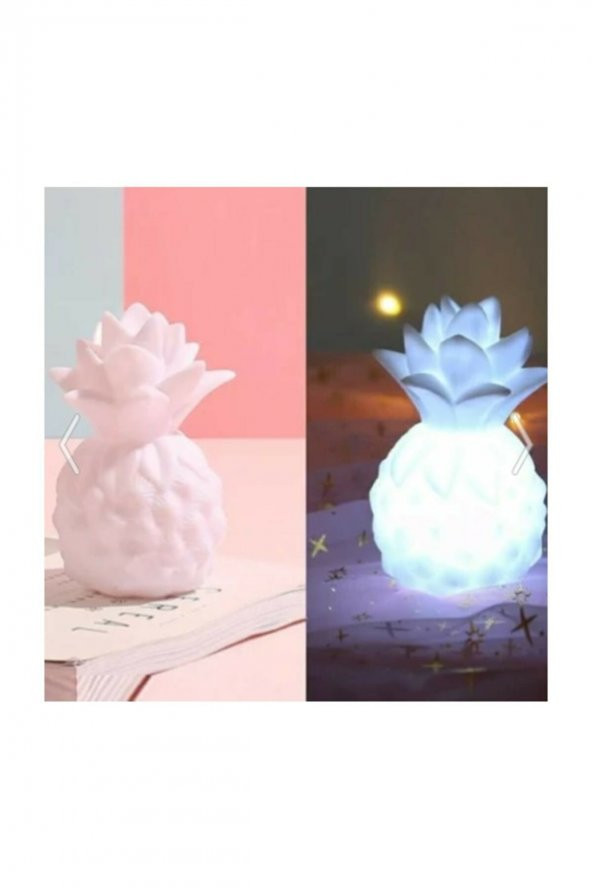 Beyaz Ananas Gece Lambası Led Işıklı Silikon Lamba ürün görseli 1