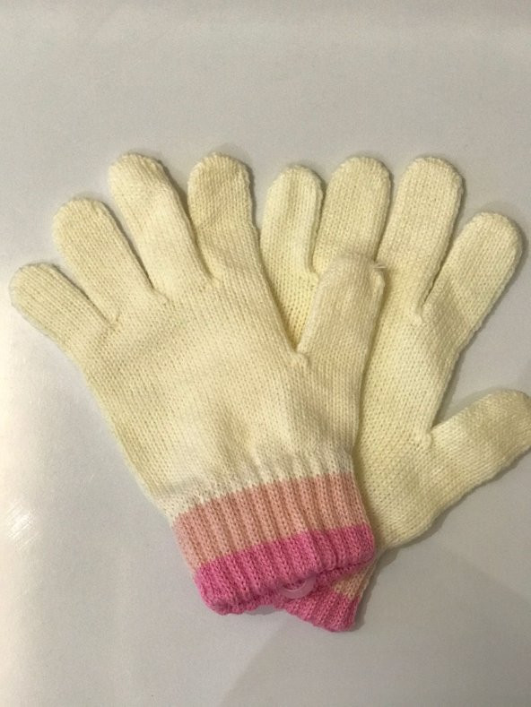 Pembe Kız Çocuk Eldiven 8-12 Yaş - Resim 3