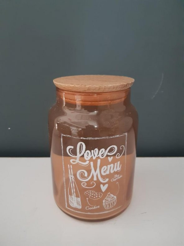 TANTİTONİLOVE MENU DESENLİ ROSE GOLD CAM KAVANOZ 890 ML ürün görseli 1