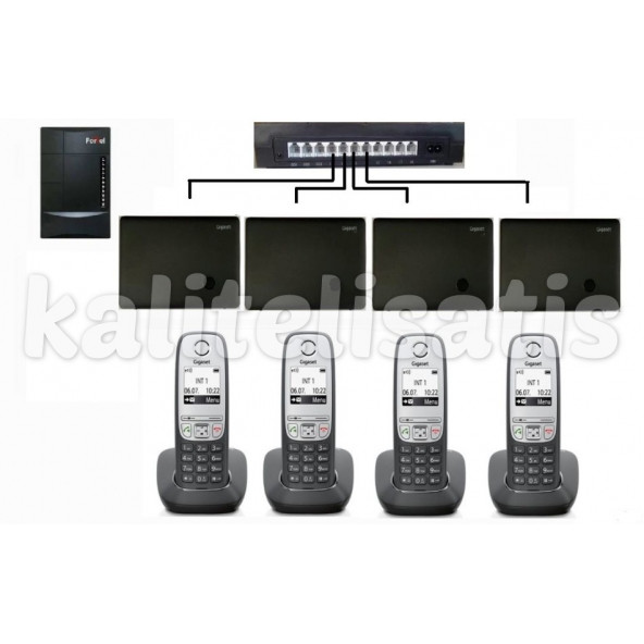 Fortel Z308 3 Harici 4 Dahili Bazlı Gigaset A415 Kablosuz Telefon Santrali ürün görseli 1